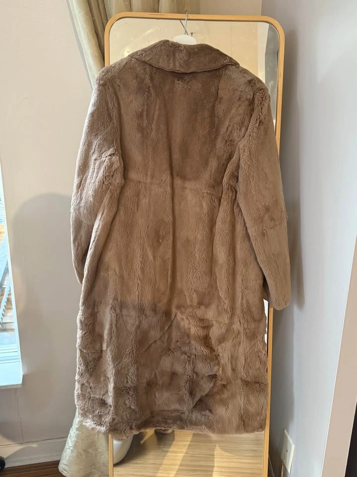 Brown Rabbit Fur Coat Size S - photo 5