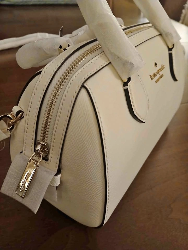 Kate Spade Pure Leather Cream Beige Handbag Shoulder Bag Purse