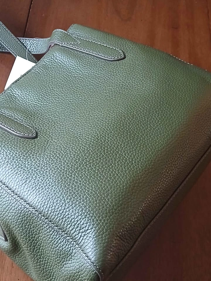 FOSSIL Shoulder Bag Handbag Purse Olive Green Leather Carryall - photo 3