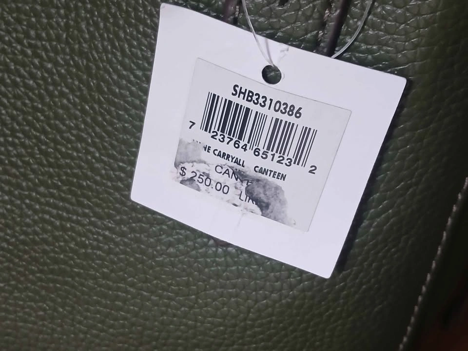 FOSSIL Shoulder Bag Handbag Purse Olive Green Leather Carryall - photo 4