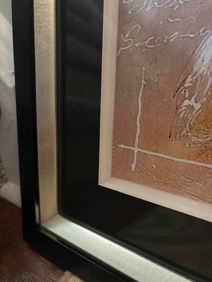 Beautiful Black/Bronze Framed White Flower Wall Art - photo 5