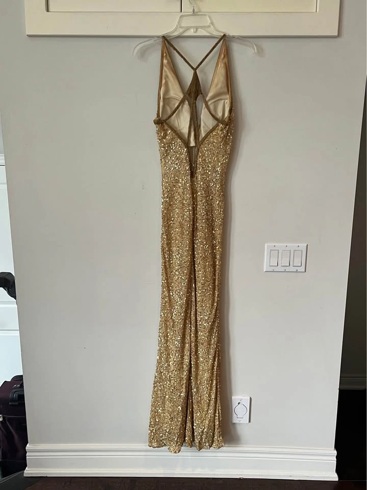 Scala Full Length Gold Sequin Cocktail Dress - photo 3