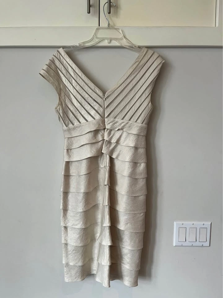 Adrianna Papell Gold Sleeveless Ruffled Tiered Maxi Dress - photo 2