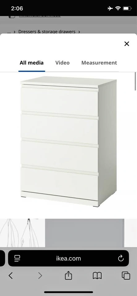 IKEA STORKLINTA 4-Drawer Chest, White