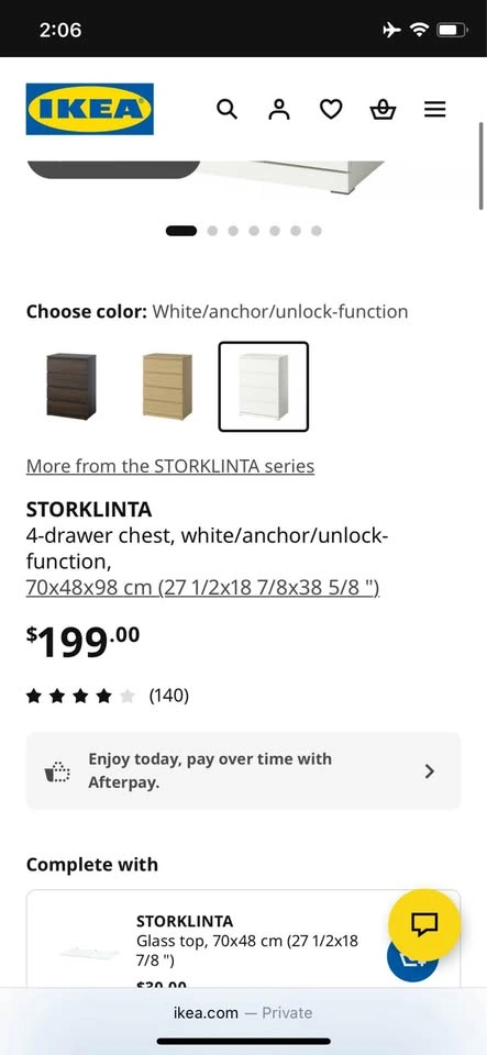 IKEA STORKLINTA 4-Drawer Chest, White - photo 2