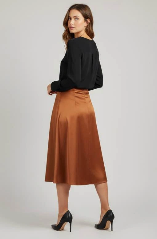 The Drop Size Small Skirt A-Line Midi Tortoise Shell Elastic Wai - photo 2