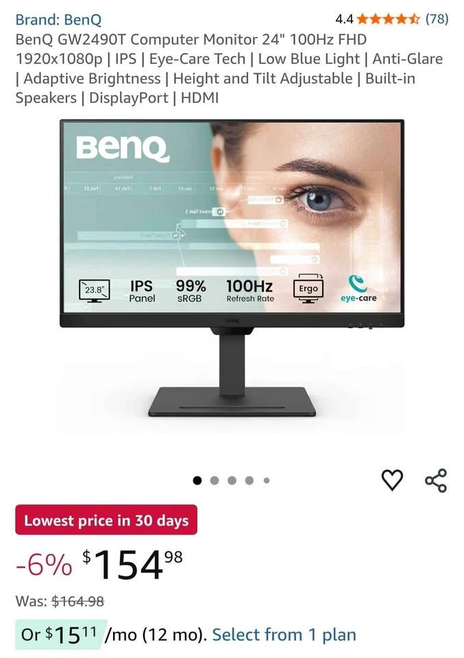 BenQ GW2490T 24" Eye-care Monitor - photo 2