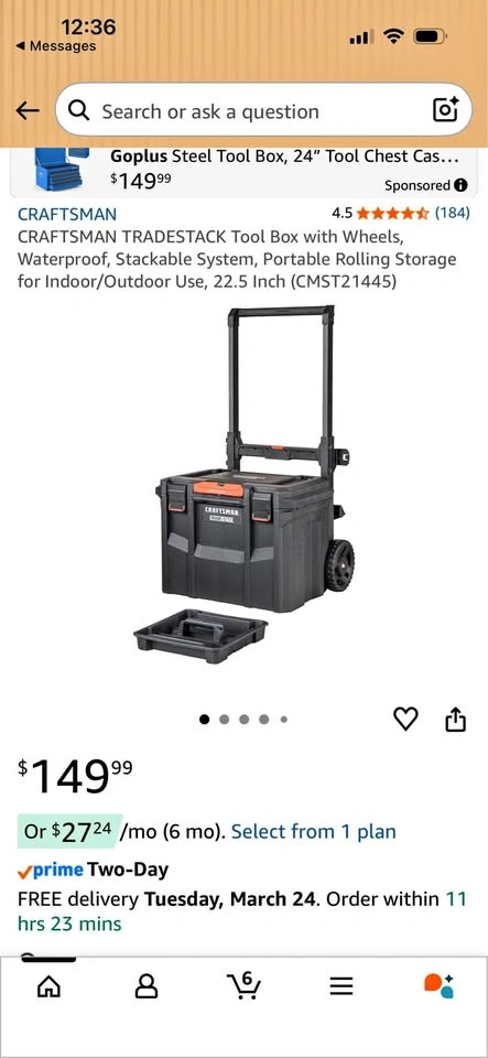 BRAND NEW IN BOX - CRAFTSMAN TRADESTACK Tool Box with Wheels, Wa
