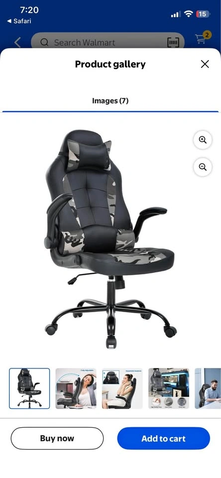 Ergonomic Gaming Office Chair - High Back PU Leather Camo