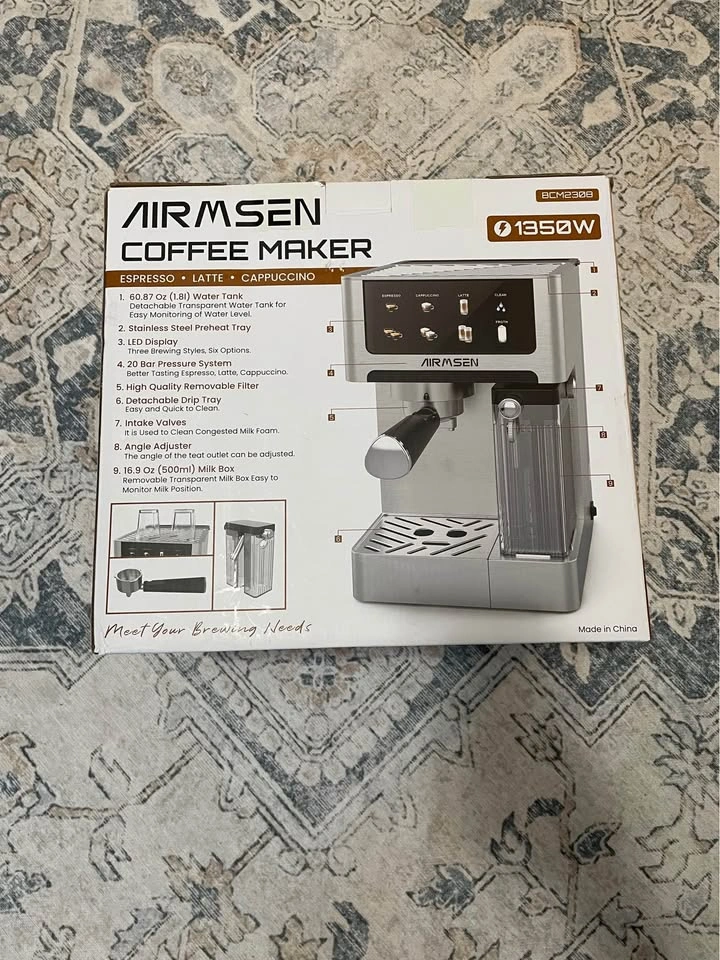 Brand New AIRMSEN Espresso Machine w/ Milk Frother - photo 2