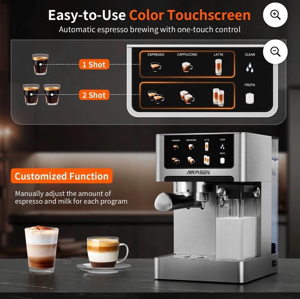 Brand New AIRMSEN Espresso Machine w/ Milk Frother - photo 4