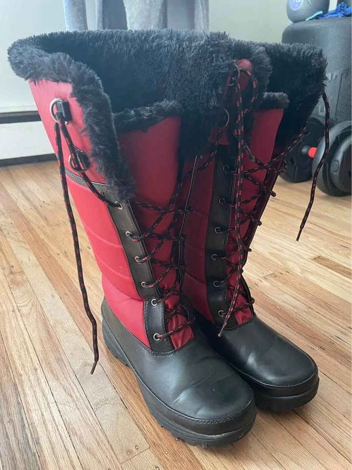 Rugged Outback Knee High Red Boots - Women Size 8