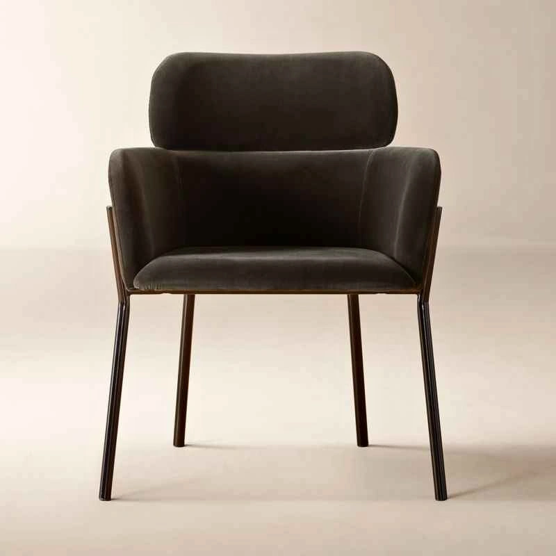 CB2 Azalea Mink Grey Velvet Dining Chairs [2 Available]
