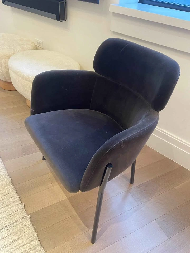 CB2 Azalea Mink Grey Velvet Dining Chairs [2 Available] - photo 2