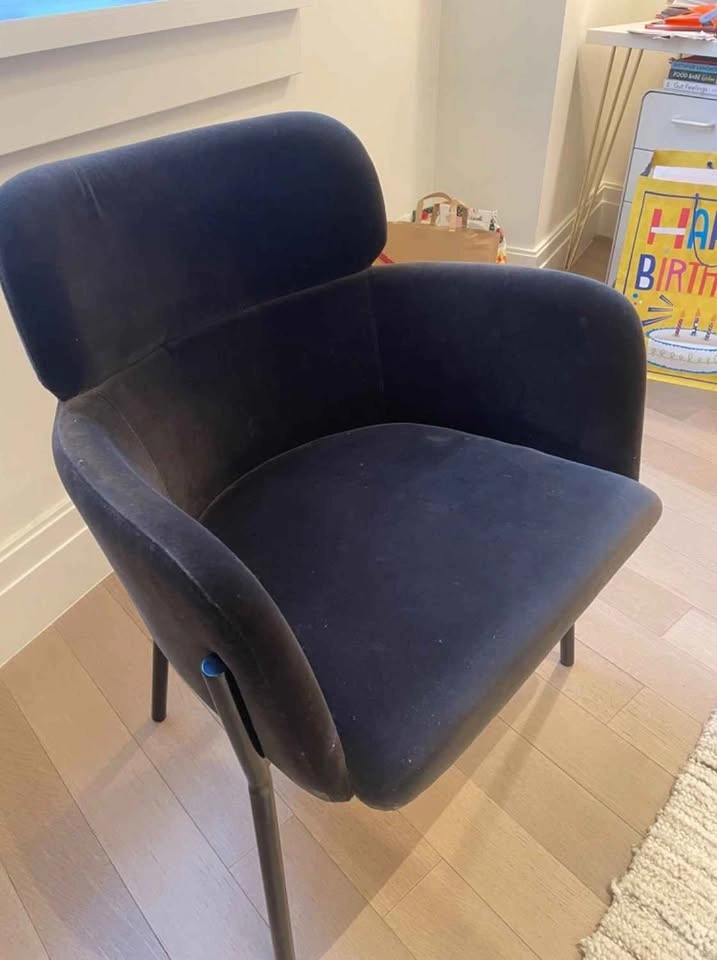 CB2 Azalea Mink Grey Velvet Dining Chairs [2 Available] - photo 3
