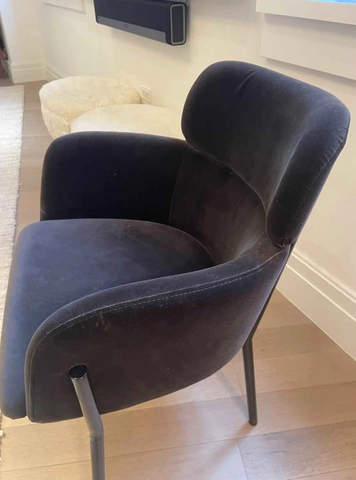 CB2 Azalea Mink Grey Velvet Dining Chairs [2 Available] - photo 5