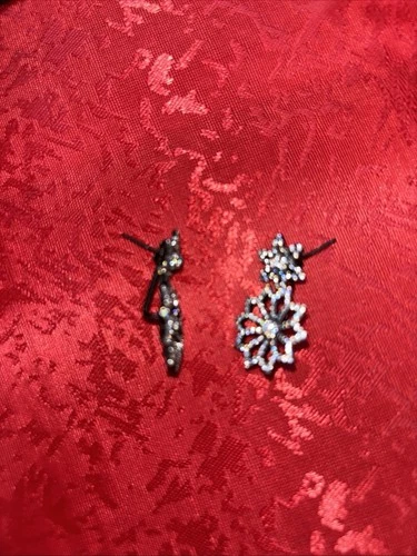 Sterling Silver Dark Crystal Ear Jacket Earrings - photo 2