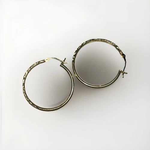 14K Gold Plated Sterling Silver Hoop Earrings - photo 2
