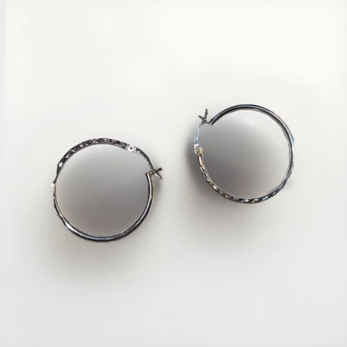 Sterling Silver 925 Hoop Earrings - photo 2