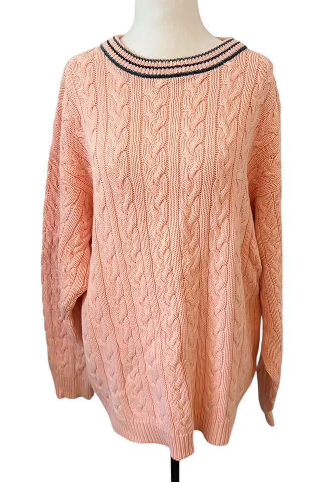Vintage Marc O'Polo Peach Cable Knit Oversized Sweater - Women's - photo 2