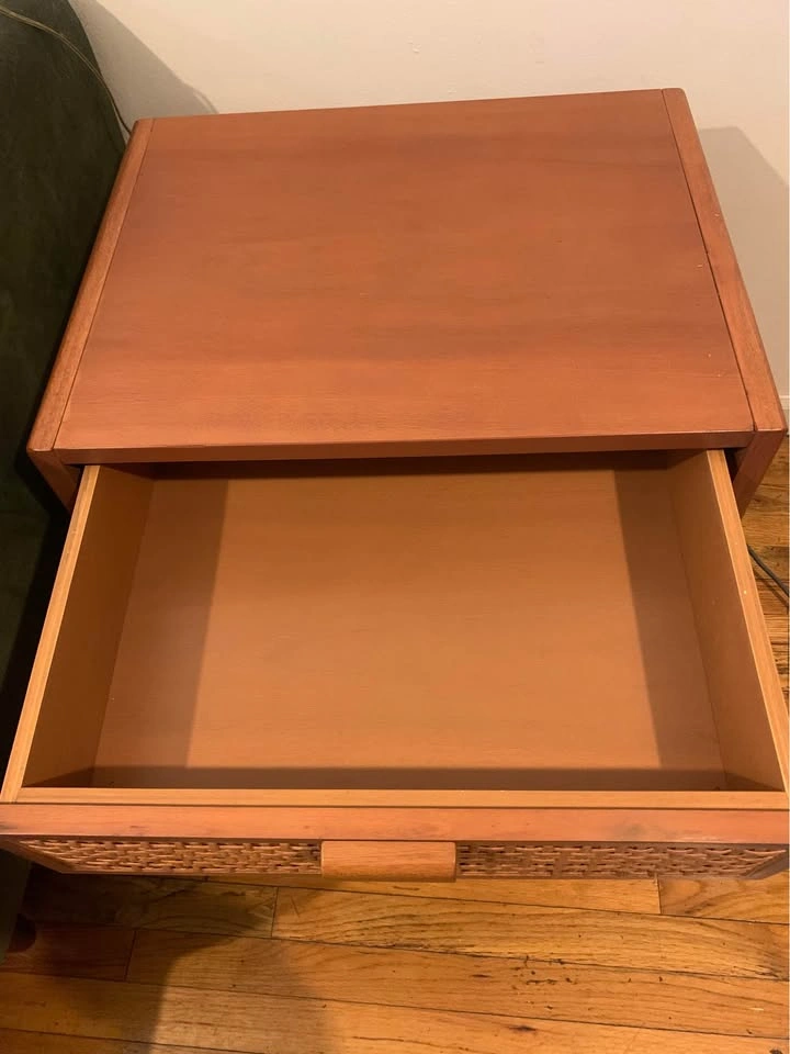 Minsmere Caned Accent Table with Drawer - photo 2
