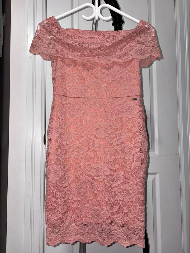 Guess Pink Off-Shoulder Dress