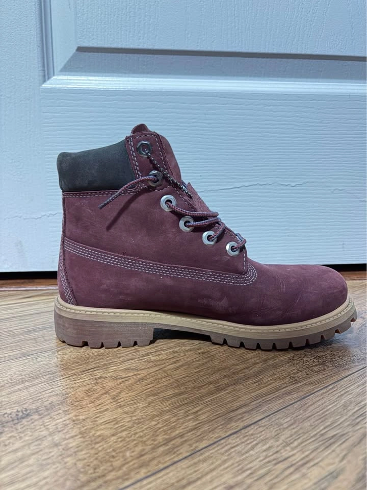 Maroon Timberland boots - US junior 5 - photo 4