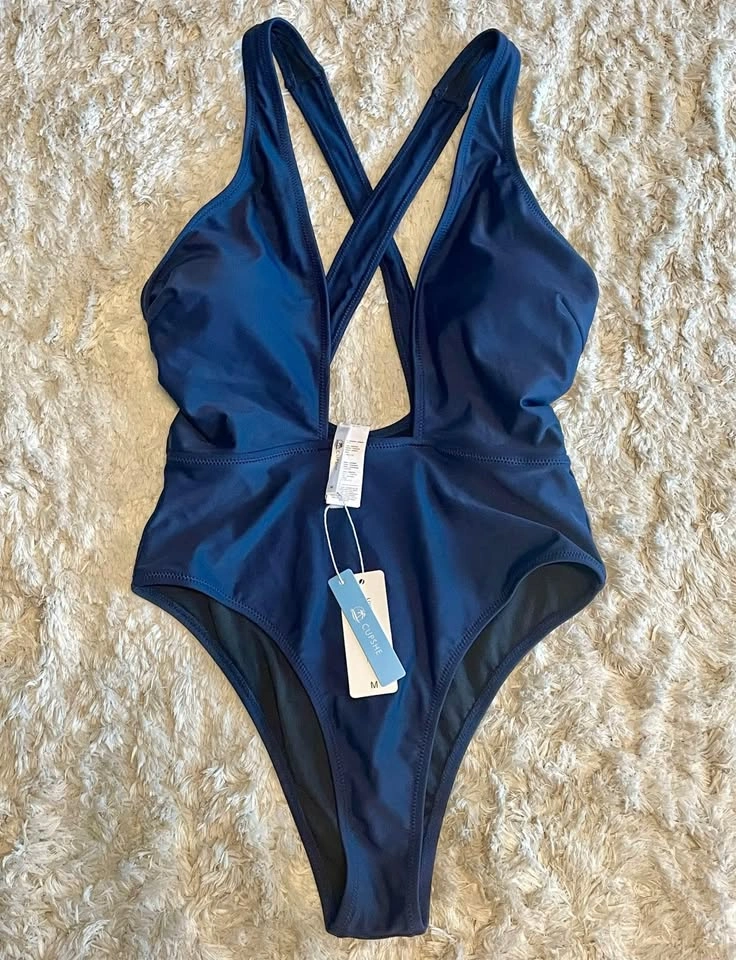 Cupshe one piece navy swimsuit size M - photo 2