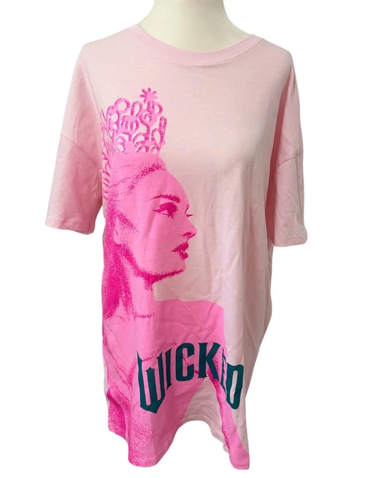 NEW Wicked Glinda The Good Witch Medium Graphic T-Shirt Pink Ove - photo 2
