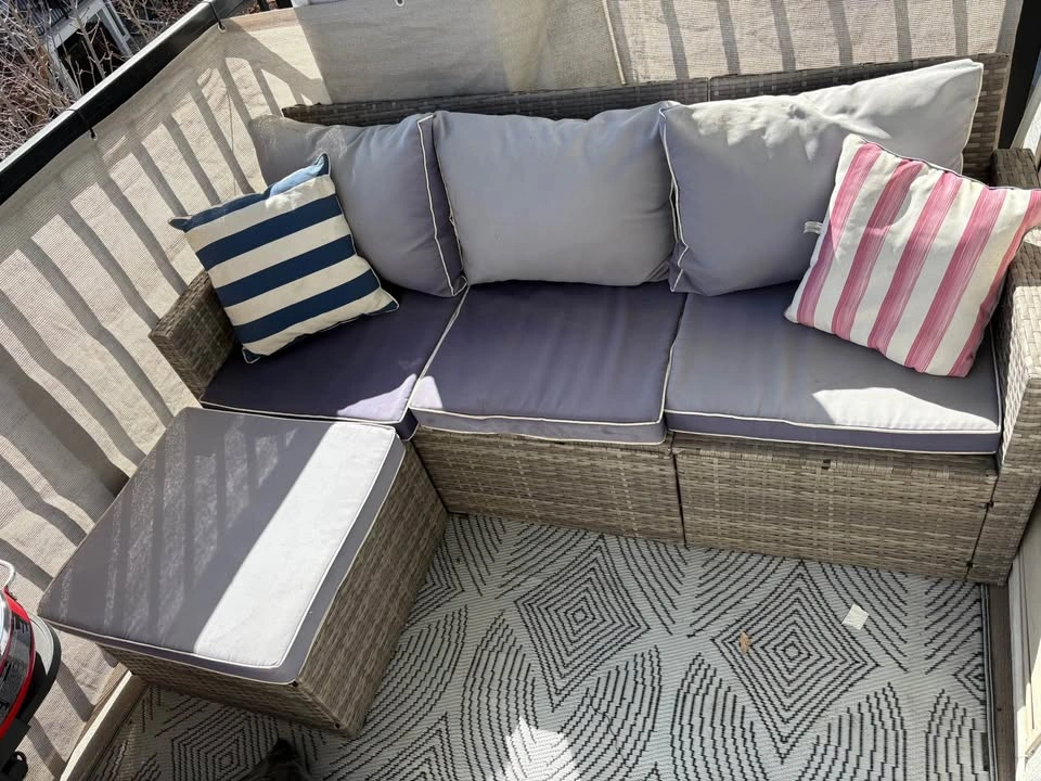 Outdoor patio sofa with chaise/ottoman sectional - photo 2