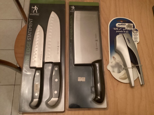 Kitchen Knives and Garlic Crusher Set