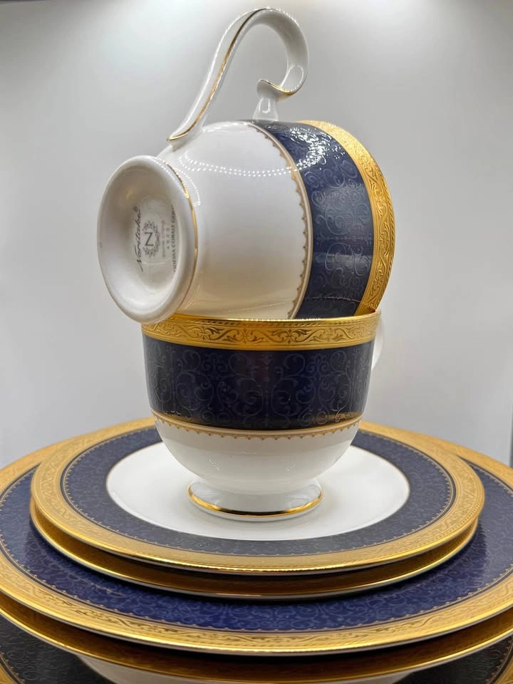 Noritake Odessa Cobalt Gold 10 Piece China Set