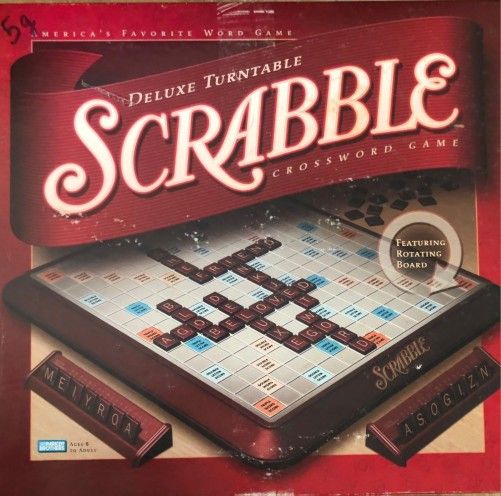 SCRABBLE DELUXE TURNTABLE CROSSWORD GAME LIKE NEW