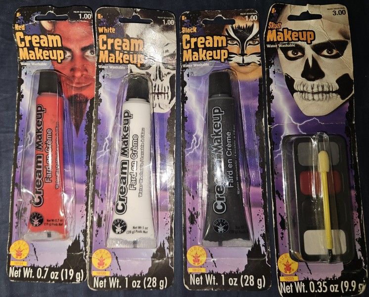 Halloween Face Makeup Kit - Red, White, Black, Skull