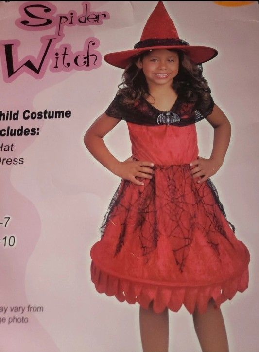 Spider Witch Costume for Girls (Size 5-7, Rubie's)