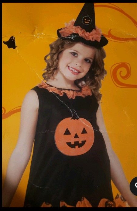 Girls Pumpkin Witch Costume - Small (4-6)