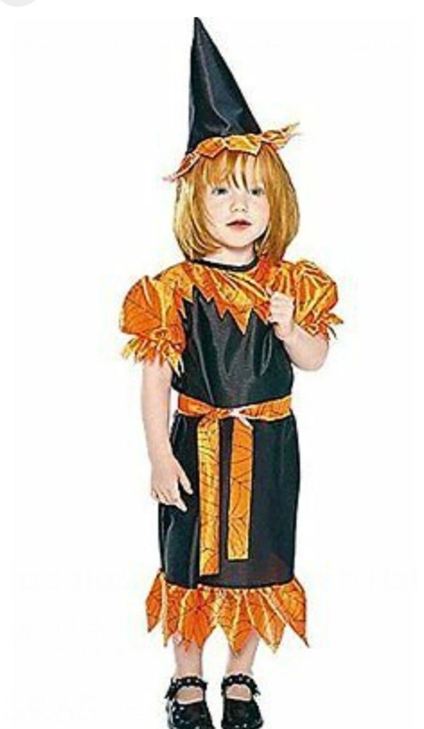 Toddler Orange Witch Halloween Costume 2-4 New!