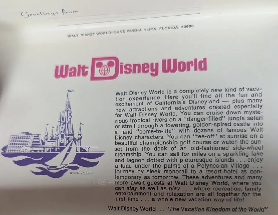 VINTAGE WALT DISNEY WORLD 26 "POST CARD" PHOTO BOOKLET image indicator(3)