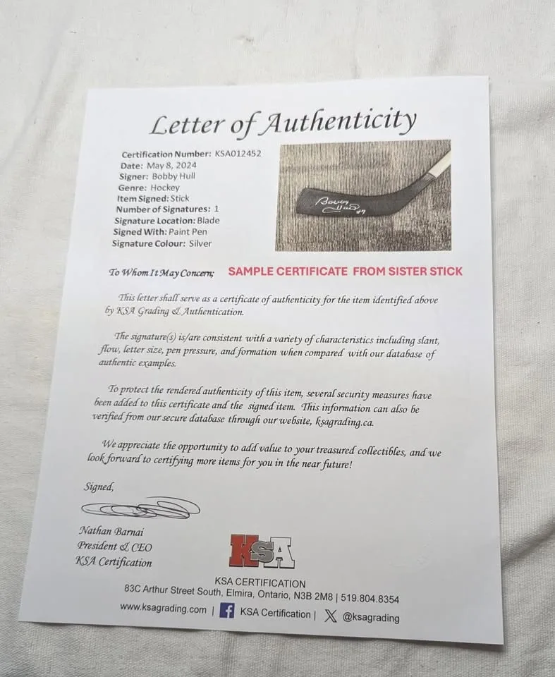 BOBBY HULL #9 (HOF) AUTOGRAPHED STICK(s) image indicator(4)