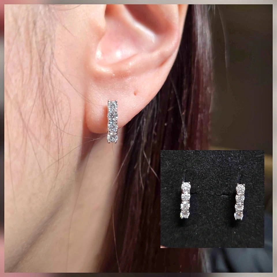 New Moissanite Sterling Silver Earrings