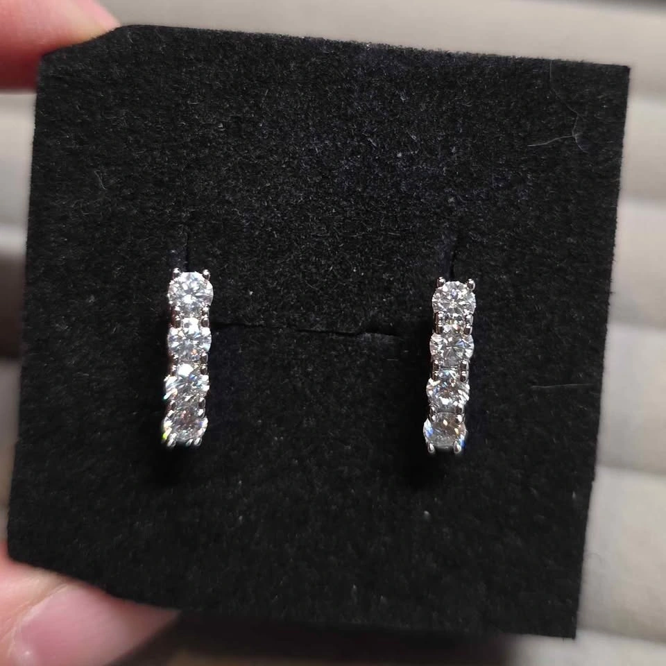 New Moissanite Sterling Silver Earrings - photo 2