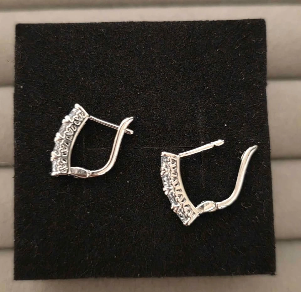 New Moissanite Sterling Silver Earrings - photo 3