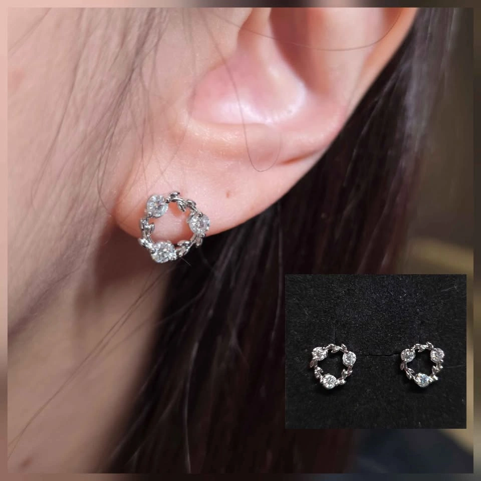 New Moissanite Sterling Silver Earrings