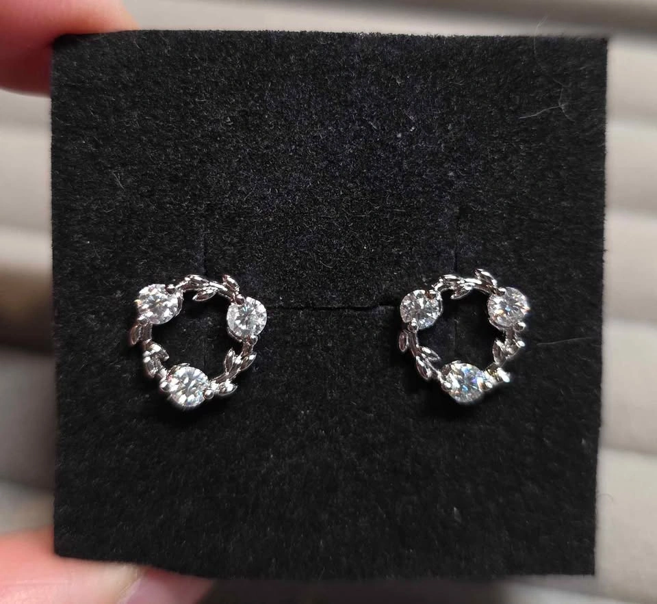 New Moissanite Sterling Silver Earrings - photo 2