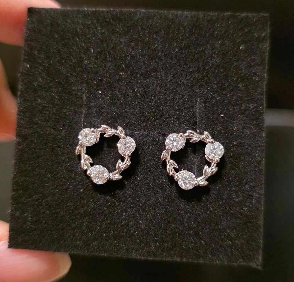 New Moissanite Sterling Silver Earrings - photo 3