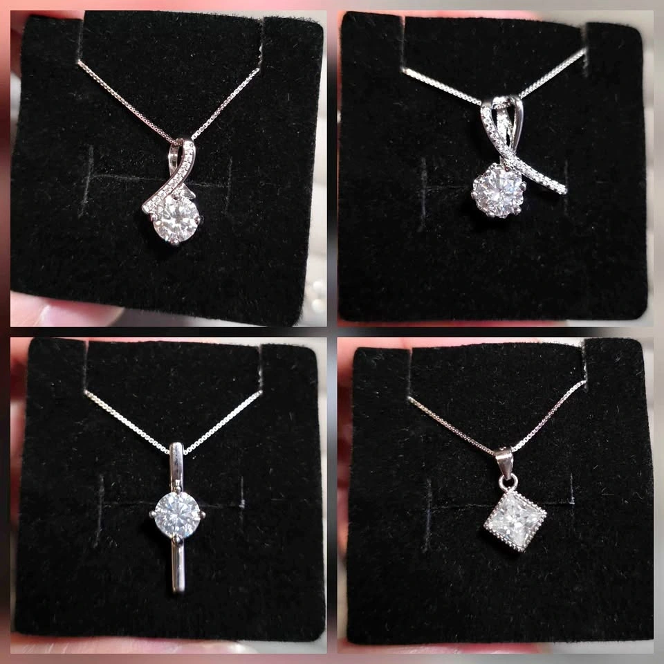 New Moissanite 1 Carat Sterling Silver Pendant