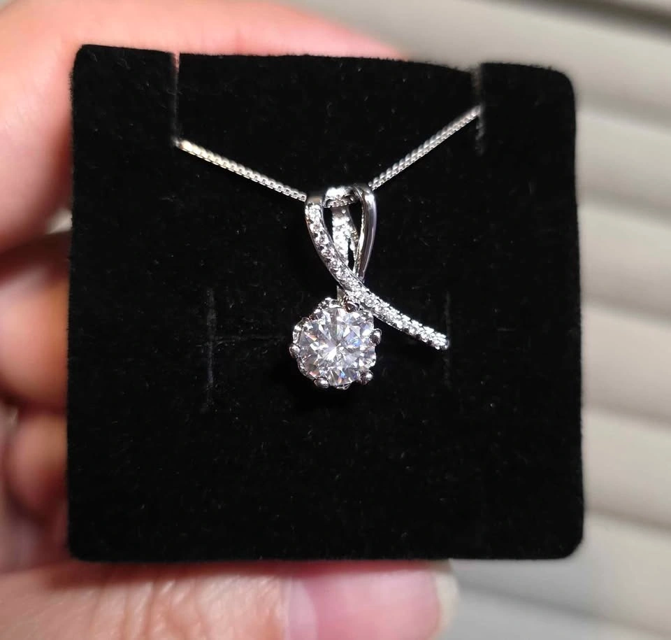 New Moissanite 1 Carat Sterling Silver Pendant - photo 2