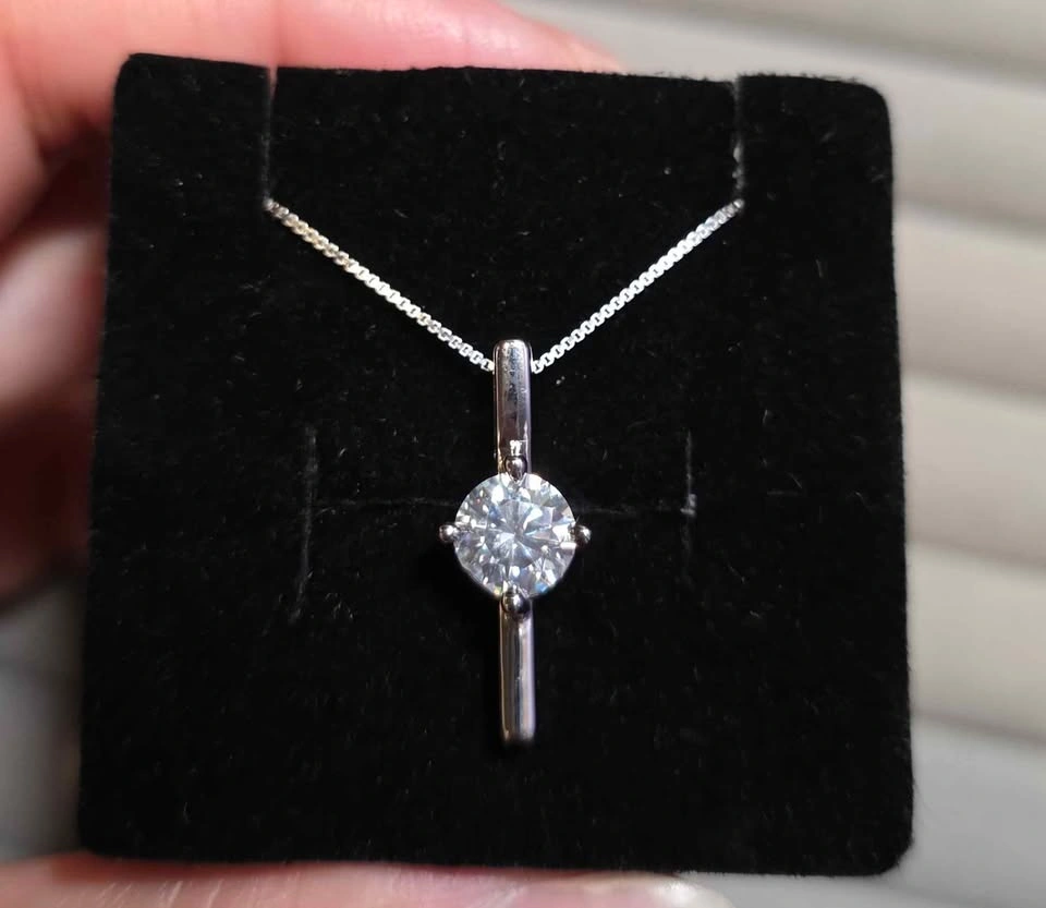 New Moissanite 1 Carat Sterling Silver Pendant - photo 4