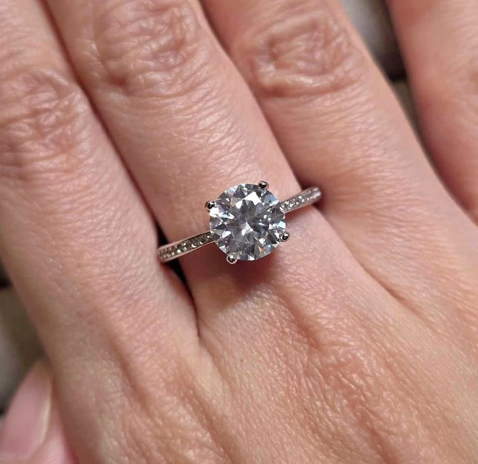 New Moissanite 2 carat ring pave band