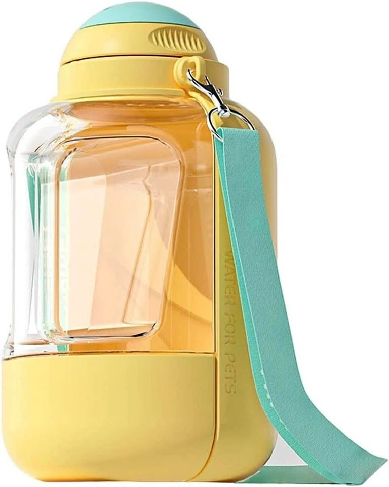 New Portable Pet Water Bottle Yellow & Teal